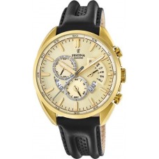 FESTINA Gold Black Leather Chronograph F20268/1